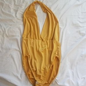 NEW w/tags Nasty Gal GOLD halter bodysuit
